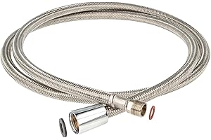 tecuro Ersatz Brauseschlauch für Geschirrbrause, Anschluss M15/1 x 1/2 Zoll Konusmutter, Länge 150 cm, Edelstahl, für Küchenarmaturen