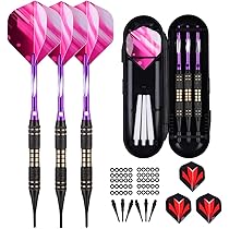Set Fléchettes à Pointes Souples – 12 Fléchettes + 100 Pointes + 42 Ailettes, Pour Cible électronique, Poids 18g
