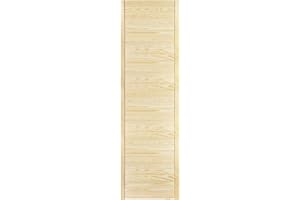 ‎DECOMEISTER DecoMeister Lamellentür 594x1995 mm Holztür Natur mit geschlossenen Profilbretter für Schränke, Regale, Möbel aus Kiefer Holz unbehandelt einzeln
