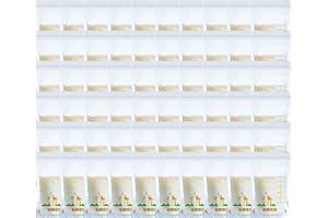 MEMOFYND Lot de 60 sacs isothermes pour lait maternel avec échelle, sac de rangement étanche à la chaîne, anti-fuite, sacs de congélation de lait maternel, essentiels d'allaitement.