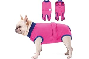 KONVINIT Body Chien Post Operatoire Femelle Male,Respirant Body pour Chien Après Stérilisation Combinaison de Convalescence Alternative Collier Électronique à Cône,pour Chiot Anti-léchage Gilet