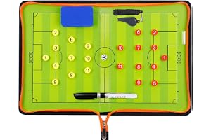 Fotboll taktik tavla bärbar tränare taktik plånbok coachen tränare plånbok fotboll coach-bräda med magneter, domare pipa, boardmarkörer, svamp