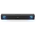 groov e Soundbar 20 - Portable Bluetooth Sound Bar with USB, TF Card, & AUX Playback - Speaker with 20W Power & Super Bass - LED Light Mode, Rechargeable Battery, Voice Assistant - Black