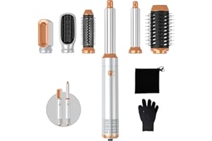 ATOPSKINS Air Styler 6 In 1 Hair Styler avec Seche Cheveux, Brosse Soufflante, Boucleur a Air, Brushing Brosse Soufflante, Brosse Lissante Cheveux, Magic Styler pour Lisser, Donner Du Volume, Boucler, Sécher