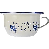 Ibili Sena - Cuvette En Acier Émaillé Vitrifié 32 Cm Blanc/Bleu, Capacité 3,6 L, Bassine Robuste Et Élégante