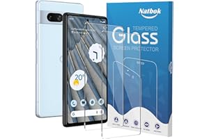 Natbok folia ochronna na telefon komórkowy kompatybilna z Google Pixel 7A/6A, twardość 9H, odporna na zarysowania, grubość 0,33 mm, przezroczyste szkło ochronne HD, przyjazna dla środowiska, bez