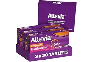 Allevia 120mg Allergy Relief Tablets | 90 cts (3 Packs of 30 cts) | 120mg Fexofenadine | 24hr Relief Acts Within 1 Hour | Non-drowsy in Most People | Relieves Hayfever, Pet, Dust and Mould Allergies