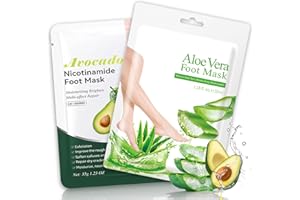 DIVIDERMY 2 Paia Maschera Peeling Piedi, Maschera Esfoliante Piedi, Pedimask Nutriente e Idratante, Riparazione Tallone Ruvido, Rimozione di Calli e Pelle Morta Piedi (Aloe Vera + Avocado)