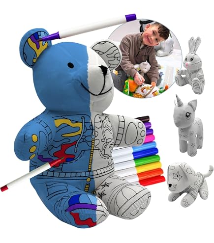 Airbrush Plush Surprise – 6 Sammelfiguren Zum Bemalen (Einhorn, Husky, Vogel, Affe, Robbe, Kugelfisch)