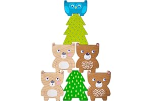 HABA 306705 - Stapelspielzeug Waldfreunde, Steck - & Stapelspiel ab 2 Jahren, Made in Germany