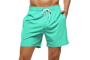 YuKaiChen Men's Swimming Trunks Quick Dry Beach Shorts Casual Running Gym Shorts with Zipper Pockets and Mesh Lining