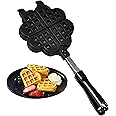 KASTWAVE Stovetop Waffle Pan Set, Cast Iron Waffle Maker, Non-Electric Stovetop Griddle Panwaffle, Dishwasher Safe & Non Stick Cookware, for Gas Stove