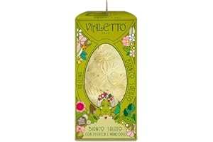 Vialetto Uovo di Cioccolato Bianco con Granella Salata di Mandorle e Pistacchi - Uovo di Pasqua da 300 Grammi - Adelina