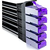 deleyCON 5x 1m CAT7 Network Cable - 10 Gigabit - RJ45 Ethernet Patch Cable (Copper, SFTP PiMF Shielding) - LAN DSL Switch Mod