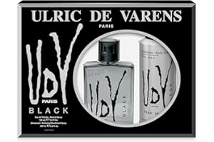 ULRIC DE VARENS - Coffret Parfum Homme UDV Black - Eau de Toilette 100 ml + Déodorant Spray 200 ml - Fougère Fruitée Moderne - Made in France