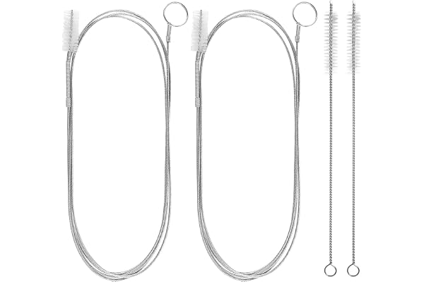 2-pack Flexibel Avloppsborste 138 cm Multifunktionell Rengöringsborste Slangborste Avloppsrengörare Spiral Avloppsborste, Kylskåpsborste, Lång Borste för Rör med Smalt Avloppshål