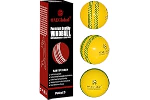 ONEGlobal Premium Windball Soft Cricket Ball | Durable Materials, Realistic Colour Seam, True Bounce & Swing | Wind Ball Cricket Balls for Outdoor & Indoor Practice, Coaching, Garden & Beach Games