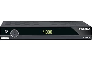 Telestar - Receptor con Irdeto 5310496 TD 1030 IR DVB-T2 HD decodificador (Freenet TV, H.265/HEVC, 3 Meses de saldo, HDMI, Scart, USB, LAN), Color Negro