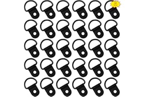 YUEHUABAO 30 Pieces D Ring Tie Downs, Stainless Steel Lashing Rings Forged Lashing Ring Black D-shaped Tie Down Anchors for Cargo Trailers Trucks (36cm x 25cm)