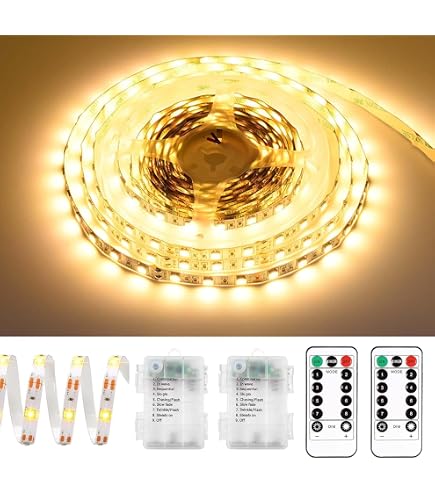 BIGMONAT Drahtlose LED-Schrankleuchte – 2 Stück, Fernbedienbar, Batteriebetrieben, Mit Timer (4 LEDs, 3000K, 80 Lumen)