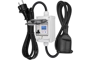 CHENGPI Mobiler Digitaler Stromzähler mit Europäische Stecker und Leckschalter,Industriestecker LED-Stromzähler für Wohnwagen,Elektrofahrzeuge,Camping