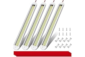 EASYIVY 12V Barre de Lumière Intérieure à LED, 120 LED Barre 12V Voiture avec Interrupteur On/Off, 1600LM Barre de Bande Lampe pour Van Voiture Camping Camion Bateau, 4PCS