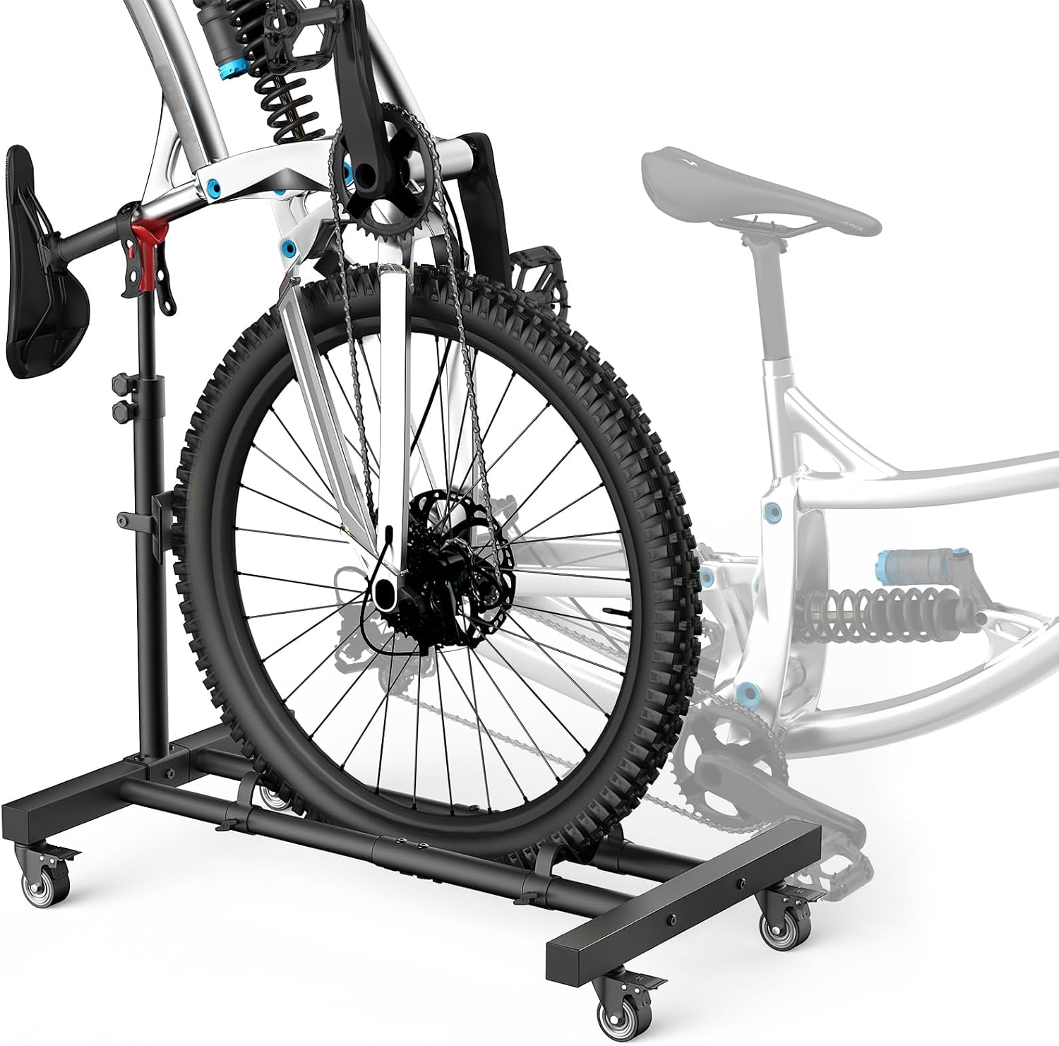 Housolution Soporte Vertical para Bicicleta con Ruedas 360°, hasta 29 Pulgadas, [1 Unidad], Ajustable, Sin Perforar, 80 Libras de Resistencia, para Garage, Apartamento, MTB y Carreteras