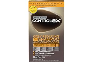 Just For Men Control GX 2-in-1 Shampoo and Conditioner, Gradually and Permanently Reduces Grey Hair With Each Wash, New Improved Formula - All Shades, 118 ml