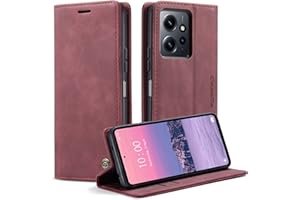 KZB Funda para Xiaomi Redmi Note 12 4G Cuero Premium Fundas con Tapa Libro Móvil Flip Case Protección Ranura Tarjeta Soporte Magnético Carcasa para Xiaomi Redmi Note 12 4G - Vino Rosso
