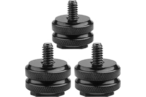 OXTXO Blitzschuh-Adapter mit 1/4" Gewinde Blitzschuhadapter,Kamera Blitzschuh Adapter,Schraube Für Blitzlichter, Hot Shoe Mount, Hotshoe Adapter, Stativgewinde Für Blitzschuh [3 Stück](Schwarz)