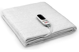 ‎GRAFNER Grafner XL 2 Zonen Wärmeunterbett 190 x 90 cm, 2 steuerbare Zonen: Körper und Füße, LED Fernbedienung mit 6 Temperaturstufen, Überhitzungsschutz, Abschaltautomatik, 78 Watt, waschbar, Heizdecke