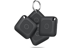 HOXE Localizador de Objetos Bluetooth, Air Tracker Tag Compatible con Apple Buscar(Sólo iOS) - 100dB Pitido, Buscador Rastreador para Llaves, Equipaje y más, Rastreo Mundial, 4-Pack
