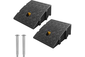 LSGCQ Rampe Trottoir 2 Portable Rampe de seuil pour fauteuils roulants, Scooters, vélos, Portes et marches (Noir, 25×27×7cm)