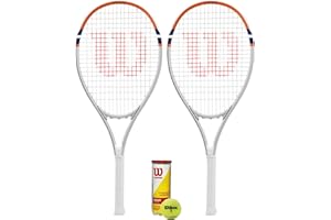 Wilson x Roland Garros Elite Tennis Racket x 2 & 3 Tennis Balls