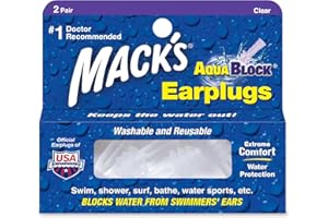 Mack's AV004 Aqua Block Bouchons d'oreilles Clear