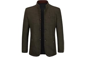 Allthemen Wintermantel Herren Kurzmantel Slim Fit Mantel mit Stehkragen Wolle Warm Wollmantel Business Freizeit