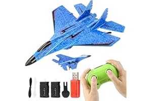 Liamostee RC Flugzeug Spielzeug 2.4GHz Ferngesteuerter, 2CH Rc Flugzeug RTF für Anfänger erngesteuertes F lugzeug mit LED-Licht F lugzeug Spielzeug Modellflugzeug mit für Anfänger Kinder Erwachsene