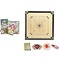 WRF Superior Matte Finish Practice Carrom Board for Serious Professional Practice with Coins Striker and Powder Black New (26 Inch Carrom with Vixen Ludo Wr-04)