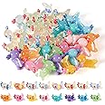 48pcs Mini Axolotl Figures, Glow in The Dark Resin Axolotl Tiny Animal Figurines Ornament Luminous Axolotl Charms for DIY Craft Garden Landscape Dollhouse Potted Plants Decorations (16 Colors)