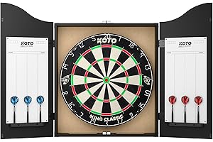 KOTO DARTS KOTO - Centro de dardos negro (63x49x8,5 cm) INCLUIDO. Objetivo Classic Edition, 2 Juegos de Dardos (6 pcs.)