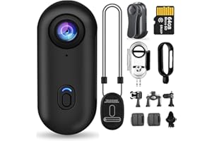 Rhayle 4K Thumb Action Camera 2.0, WIFI Sharing, 170° Wide Angle Lens, IP68 Waterproof, Magnetic Pendant, 360° Spring Clip, Portable Bike POV Camera, Small Body Camera, Record Life (64G)