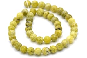 MIRACLES MINÉRAUX Fil/brin de 39 cm perles ronde 4/6/8 mm au choix (pour environ 2 bracelets), pierre naturelle en vrac idéale pour toutes créations de bijoux artisanales
