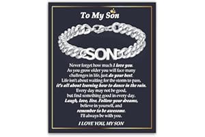 YBISNAIRE Son Gifts, Cool Cuban Chain Son Bracelets Gift from Mum Dad, Unique Son's Birthday Christmas Graduation Presents for Men Boys Sons