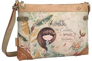 Anekke - Bolso de Mujer - Bandolera Grande - Bolso de Hombro de Polipiel con Bolsillo Trasero - Cierre de Cremallera Amazonia - Accesorios y Complementos Mujer - 28x22x5 cm