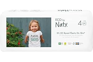 ECO by Naty Couches Ecologiques pour Bébé - Couches écologiques à base de plantes, parfaites pour la peau sensible de bébé et qui empêchent les fuites (Taille 4 - 88 couches)