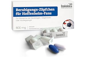 LIGAKAKAO Beruhigungs-Zäpfchen® für Hoffenheim Fans | Lakritz-Zäpfchen für HOFFENHEIM Fans zur Einnahme bei Niederlagen, Gegentoren & Abstiegsangst | Mehr verrückte Männer Geschenk Fanartikel über „Farbe“