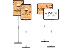 DUKZURA Infoständer A4 Aufsteller Information Stand - Kundenstopper Plakatständer Poster Stands 4 Pack Advertising Stand Height Adjustable Robuster mit Einfachem Inhaltswechsel