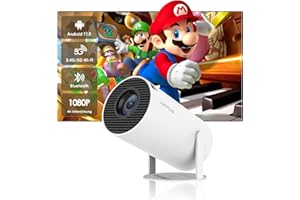 【 Android 11.0】 HIPPUS Mini Smart Beamer 4K Full HD 1080P 270°Dreh Portable Projector klein Videoprojektor Handy mit 2.4/5G WiFi Bluetooth 5.0 automatischer Keystone-Korrektur Heimkino Beamer