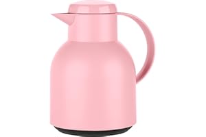 Emsa Samba F40103 Pichet isotherme en plastique avec fermeture Quick Press 100% étanche 12 h chaud et 24 h froid Rose poudré Rose poudré