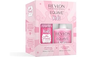 ‎REVLON PROFESSIONAL REVLON PROFESSIONAL EQUAVE Kids Princess Duo Set: Detangling Conditioner, 200 ml, sofort entwirrender Leave in Sprühconditioner & Shampoo, 300ml, sanfte Haarpflege für glänzende, seidige Kinderhaare